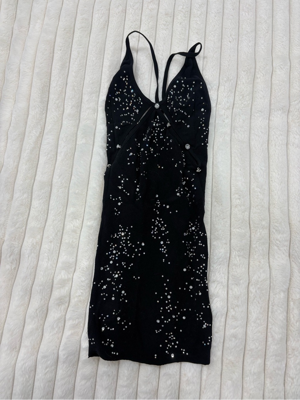 White Fox Boutique Black Embellished Bodycon Dress